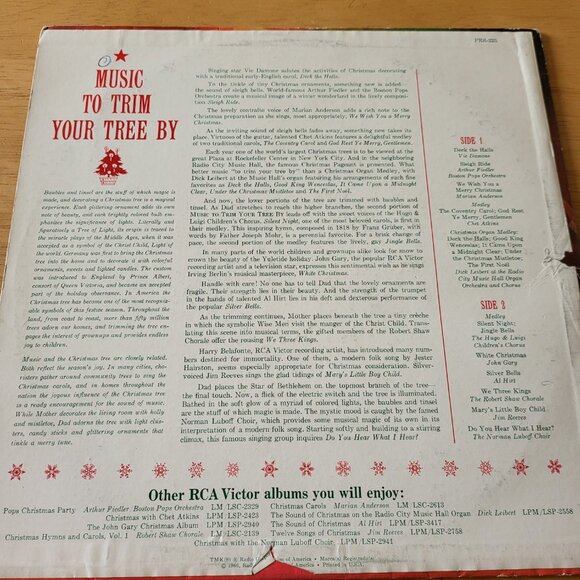 Music To Trim Your Tree By Vinyl LP Vinyl 1966 RCA Victor Records PRS-225 LP6 - Picture 2 of 10
